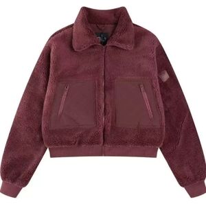 ALO YOGA BURGUNDY SHERPA JACKET SMALL
